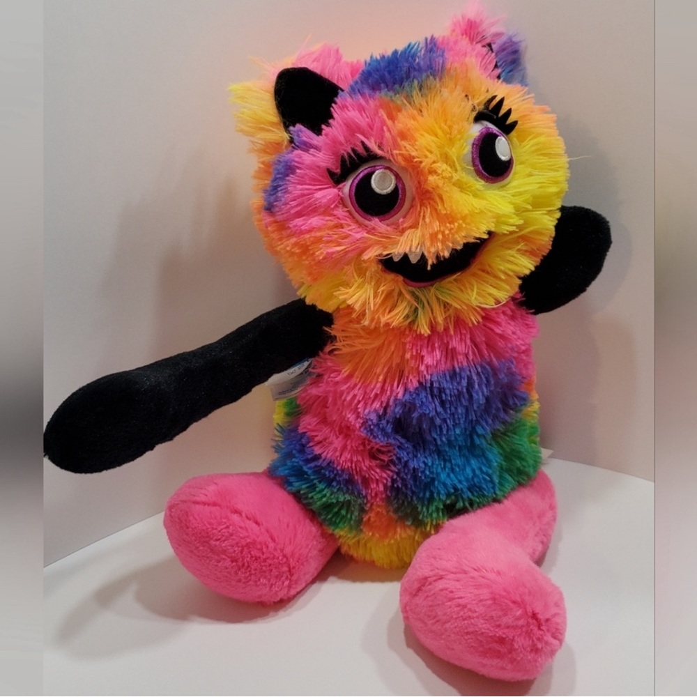 Build-A-Bear Furry Monster with Blue, Pink, and Orange